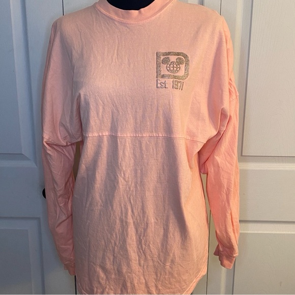 Disney Tops - Walt Disney World Parks Peach Gold Glitter Spirit Jersey M Shirt Top Pullover